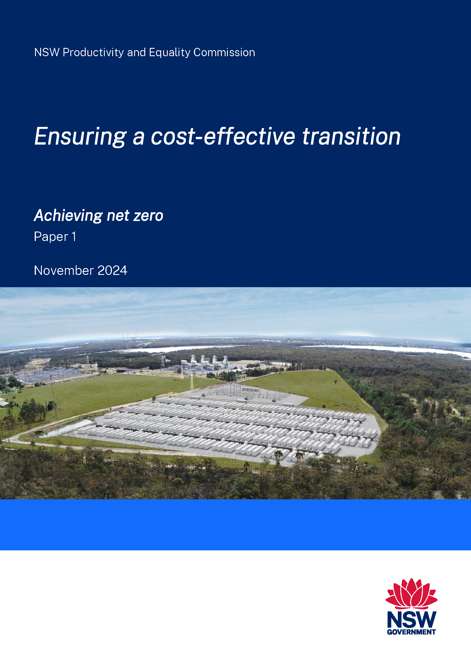 Cover of the achieving net zero paper 1