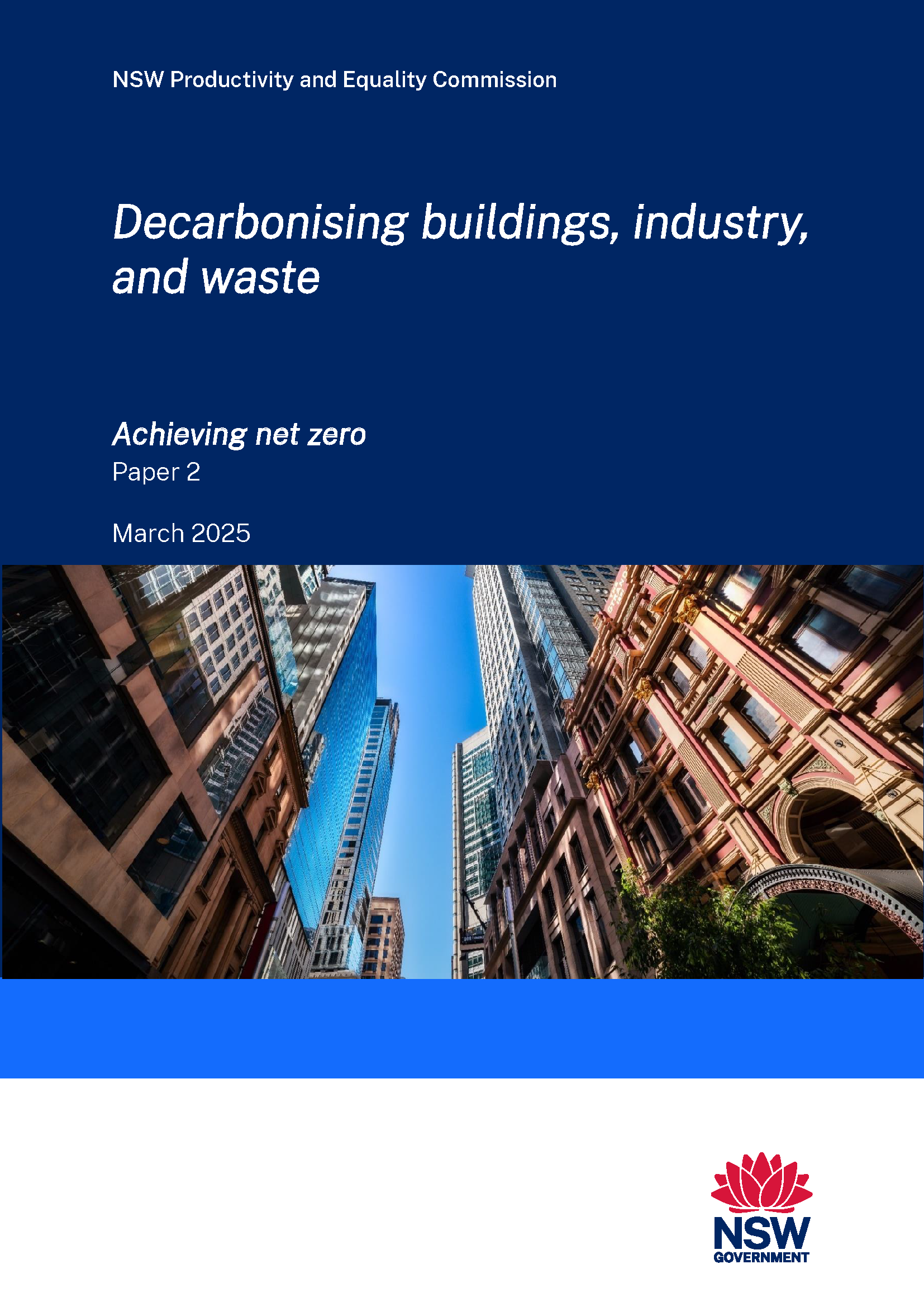 cover of the achieving net zero paper 2